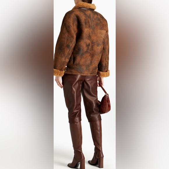 Sandro Paris Shearling Leather Coat – Size 40 - Picture 2 of 16